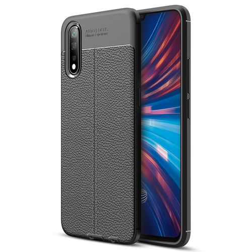 Flexi Slim Litchi Texture Case for Vivo S1 - Black Stitch